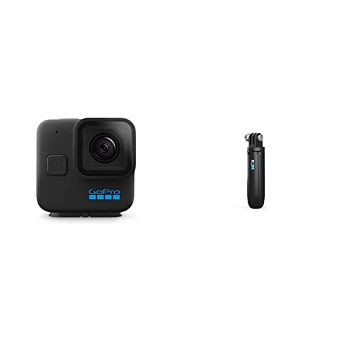 GoPro HERO11 Black Mini – Kompakte, wasserdichte Action-Kamera mit 5,3K60 Ultra HD-Video, 24,7 MP Einzelbildern, 1/1,9-Zoll-Bildsensor & Shorty - Mini-Verlängerungsstange und Stativ schwarz