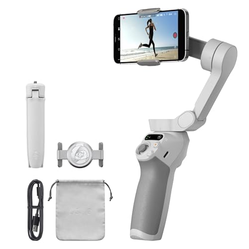 DJI OSMO Mobile SE Smartphone-Gimbal, 3-Achsen-Stabilisierung, handlich und, Android- iPhone-Gimbal mit ShotGuides, ActiveTrack 5.0, Vlog-Stabilisator, Athens Grau