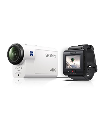 Sony FDR-X3000R 4K Action Cam mit BOSS (Exmor R CMOS Sensor, Carl Zeiss Tessar Optik, GPS, WiFi, NFC) mit RM-LVR3 Live View Remote Fernbedienung, weiß*