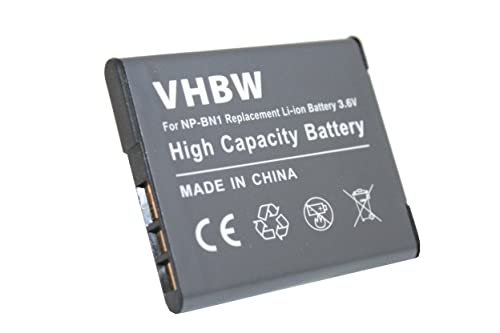 vhbw Akku kompatibel mit Sony Cybershot DSC-WX7, DSC-W510, DSC-W520, DSC-W560, DSC-J10 Kamera (600mAh, 3,6V, Li-Ion)