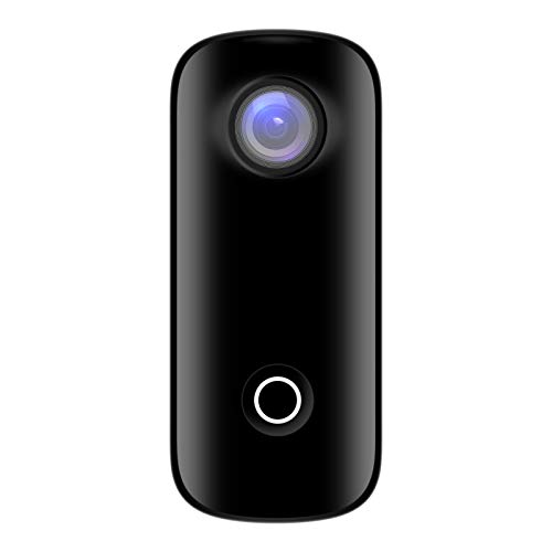 Schwarz C100 + Mini-Action-Kamera 2K 30fps Video-Digitalkamera 30M Wasserdichtes Magnetgehäuse Eingebaute wiederaufladbare Batterie WiFi-Verbindung APP-Sharing mit wasserdichtem Gehäusebodenclip