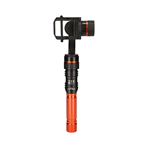 Rollei Profi Actioncam Gimbal in Schwarz/Orange | 3-Achsen Schwebestativ (Stabilisator/Steadycam) für Actioncams | inkl. App für Fernsteuerung | für Rollei Actioncams und GoPro Hero 6 / 5 / 4 / 3