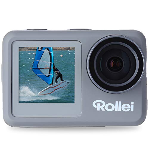 Rollei Action-Cam 9s Plus I 4K 60fps Unterwasserkamera mit Selfie-Display, Bildstabilisierung, Zeitraffer, Slow-Motion, Loop Funktion I Wasserdicht bis 10m, 65,5 x 43,8 x 26,5 mm