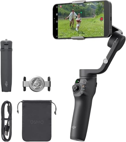 DJI Osmo Mobile 6 Gimbal-Stabilisator für iPhone Android, 3-Achsen-Handy-Gimbal, integrierter Verlängerungsstab, Objektverfolgung, tragbar und faltbar, Vlogging-Stabilisator, YouTube TikTok