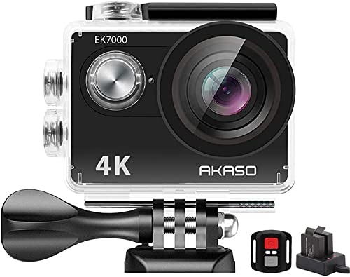 AKASO Action Cam 4k30FPS 20MP - Unterwasserkamera 170°Ultra Weitwinkel Full HD WiFi Action Kamera mit 2 Zoll LCD Bildschirm 2.4G Fernbedienung und 2x1050mAh Akkus