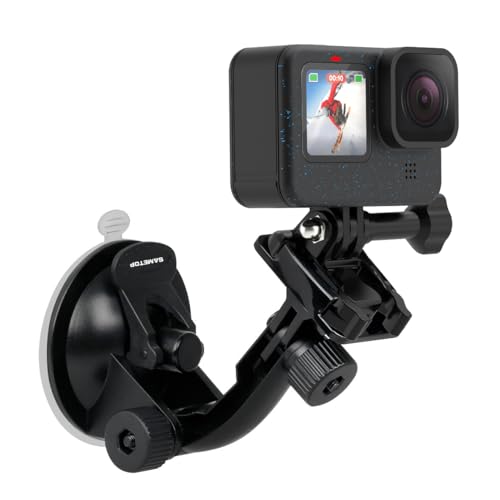 Sametop Saugnapfhalterung Suction Cup Mount Kompatibel mit GoPro Hero 13, 12, 11, 10, 9, 8, 7, 6, 5, 4, Session, 3+, 3, 2, 1, Max Kameras; Geeignet für Windscützscheiben und Fenster