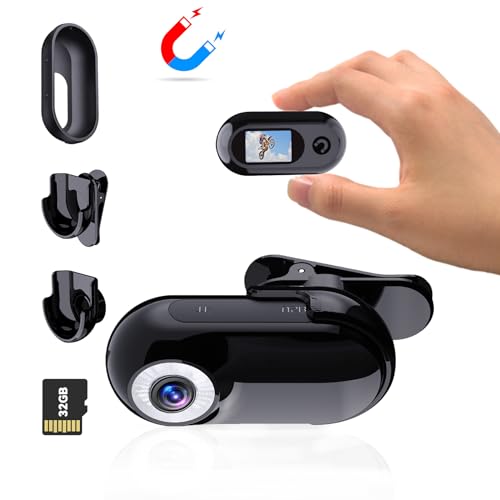Xilecam Mini Action Cam1080P und 32 GB Speicherkarte Helmkamera Motorrad Bodycam Mini Kamera Multifunctional Accessories Body Cam