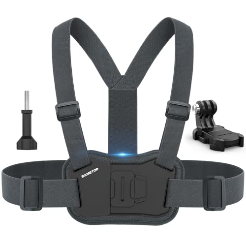 Sametop Brustgurt Brusthalterung Chest Mount Kompatibel mit GoPro Hero 13 12 11 10 9 8 7 6 5 Session DJI Osmo Action Kameras - Vereint Stabile und Komfort Performance