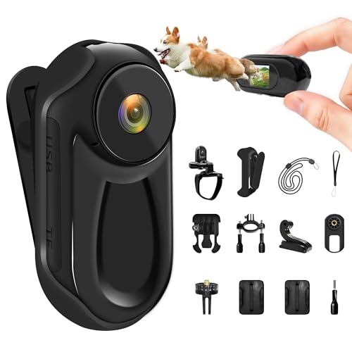 Mini Action Cam,Bodycam Körperkamera Mini 1080P mit 0,85-Zoll-Display,Daumen Body Cam,Multifunktions Actioncam,Tragbare Motorrad Kamera,Wearable POV Kamera,Outdoor-Reiten Actionkameras,Helmkamera