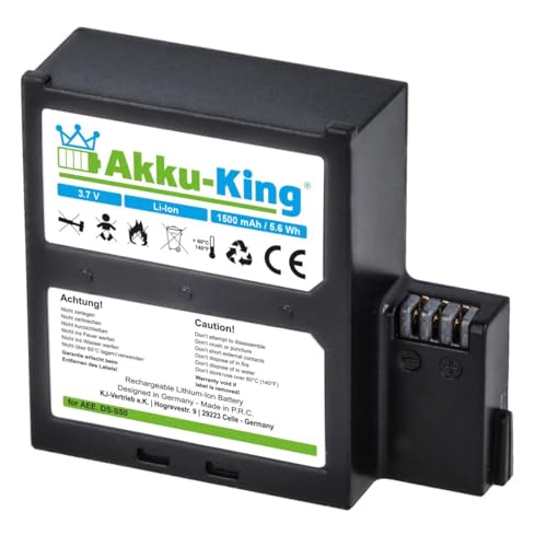 Akku-King Akku kompatibel Rollei DS-S50 - Li-Ion 1500mAh - für Rollei 7S WiF, Actioncam 6S WiFi, Actioncam 7S WiFi, Actioncam Bullet 6S WiFi