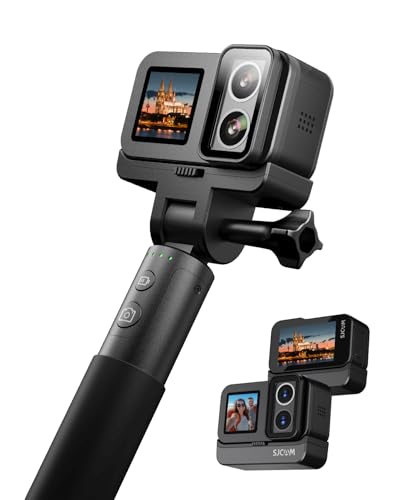 SJCAM SJ20 Action Kamera 4K – Dual-Lens 4K Sportkamera mit 8H Selfie-Stick, Supernachtmodus, Magnet-Halterung, HDR, 8X Zoom, Unterwasserkamera für Reisen, Motorrad & Outdoor
