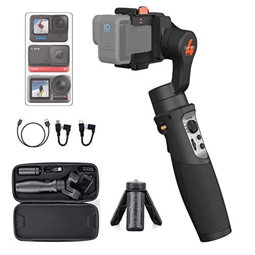 Hohem iSteady Pro 4 Action-Kamera Gimbal 3-Achse Spritzwassergeschützter Stabilisator für GoPro Hero 11/10/9/8/7/6/5/4/3,DJI OSMO Action,Insta360 ONE R,Sony RX0,Schnellmontage,14 Stunden Laufzeit