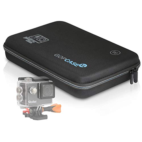 Wicked Chili GOP Case Tasche kompatibel mit Rollei Actioncam 560/550 / 540/530 / 510/425 Koffer für Kamera, LCD und Zubehör (mit Tragegriff und Fach mit Reißverschluss)