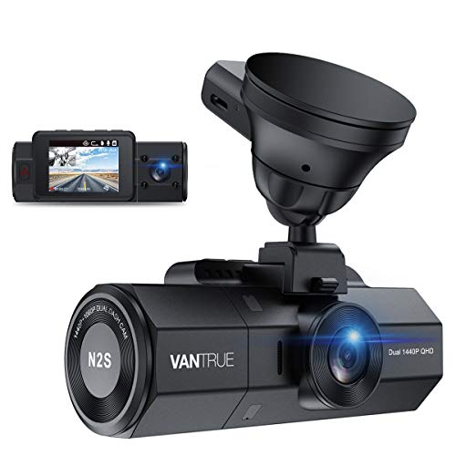 VANTRUE N2S 4K Dashcam Auto Dual 1440P Dash Cam Vorne Hinten, GPS 24Std. Dual Parküberwachung, Dasch-Cam Infrarot Nachtsicht, 2160P Vorne, 2 Zoll 320°Superkondensator Autokamera G Sensor Max. 512GB