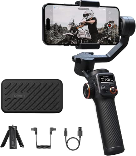 hohem iSteady M6 Gimbal Stabilisator für Smartphone, 3-Achsen Handy Gimbal Eingebautes OLED Display, 400g Nutzlast, 360° Rotation,Rückwärtsaufladung, Android und iPhone Gimbal, mit Motion Timelapse