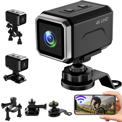 Pudet Luo Action Cam WiFi, 4K Stabilisierung Hotspot Actionkameras, 8-Stunden-Akku & 140° Weitwinkel Helmkamera für Sport und Abenteuer