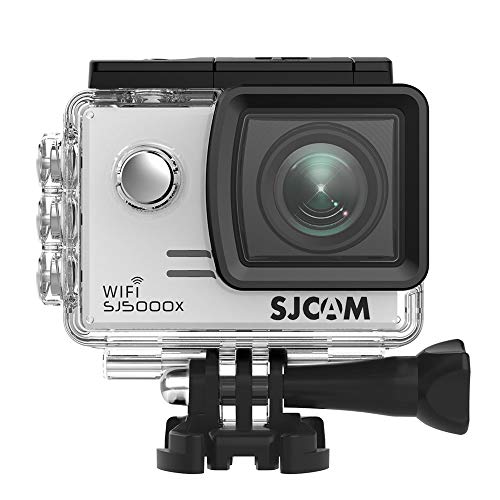 SJCAM SJ5000X-Elite Deutsche Version wasserdichte Sport Actionkamera (5,08 cm (2 Zoll), 4K/2K, WiFi, 30m, 14MP, Gyro Anti-Shake Stabilisierung, 16 Zubehörteile) Silber
