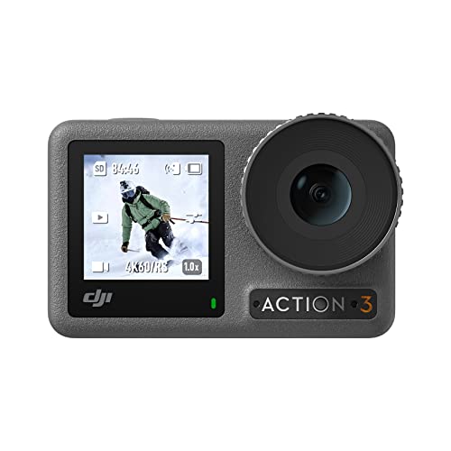 DJI Osmo Action 3 Standard-Combo - 4K Action-Cam mit superweitem Sichtfeld, HorizonSteady, kältebeständig, langlebig, vertikale Schnellverschlusshalterung, 16 m wasserdicht, Zwei Touchscreens