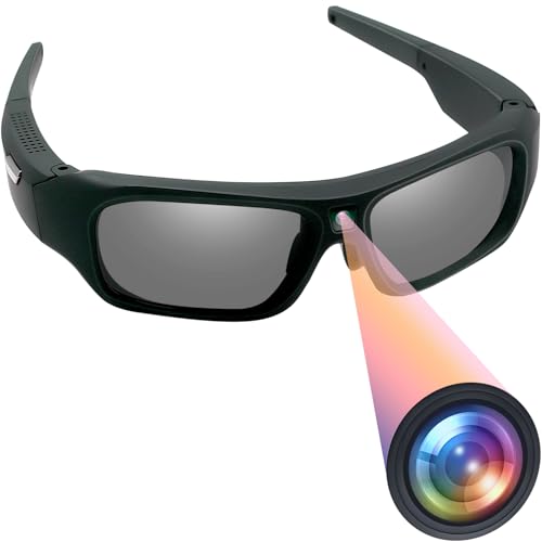 TANGMI Action Cam, 4K HD & 120° Weitwinkel Brille mit Kamera, One-Touch & polarisiertes Objektiv Kamera Brille unterstützen Videoaufnahmen und Fotoaufnahmen für Outdoor-Sportarten
