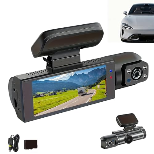 Festberg Carvision 4k Dual Dashcam,Dash Camera Auto Mit Weitwinkel-Front & Rückkamera, Dashcam Mit 24-Stunden Parküberwachung, 3,16 Zoll， Einer 64-GB-Speicherkarte-64G