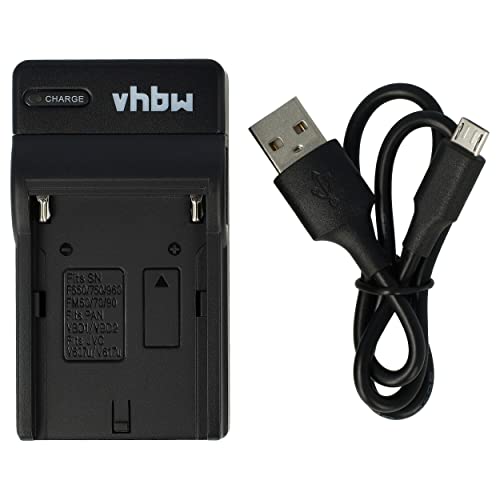 vhbw USB Ladegerät kompatibel mit Sony Alpha SLT-A57K, SLT-A58, SLT-A58K, SLT-A58M, SLT-A58Y, SLT-A99V Kamera Camcorder Action Cam-Akku - Ladeschale