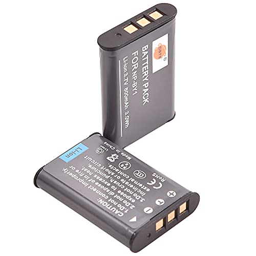 (2-Pack) NP-BY1 DSTE Ersatz Batterie Akku Kompatibel für Sony HDR-AZ1 HDR-AZ1VR HDR-AZ1VB HDR-AZ1VW Action Cam Mini