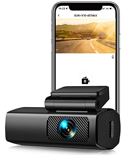 Dashcam Auto Vorne, Full HD 1080P WiFi Auto Kamera 170° Weitwinkel Mini Front Dash Kamera für Autos, WDR, Super Nachtsicht, App Steuerung, G-Sensor, Parküberwachung