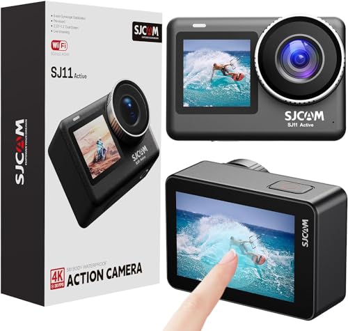 SJCAM SJ11 4K30FPS Action Cam 2.4Ghz/5Ghz WiFi Camera Remote Control, 2.33'' Touch Screen 154° FOV Sports Camera with 6-aixs Stabilization, 5M Body Waterproof Underwater Camera with Helmet Kits