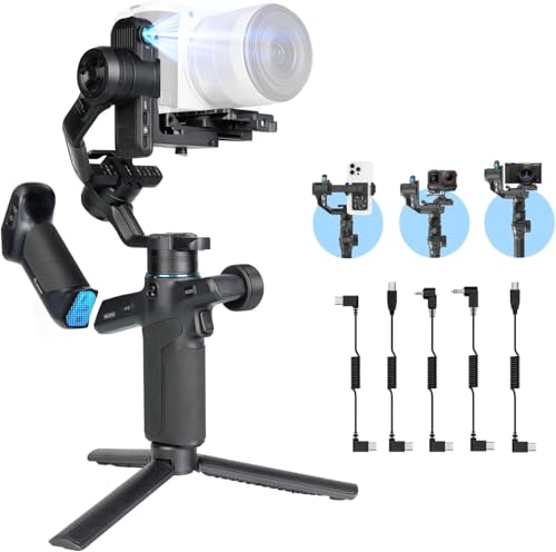 FeiyuTech [Offiziell] SCORP Mini 3 Pro All-in-One Gimbal – 3-Achsen Stabilisator mit abnehmbarem Fernbedienungsgriff, für Kamera/Smartphone/Actioncam, vertikale Aufnahme & Gesichtserkennung