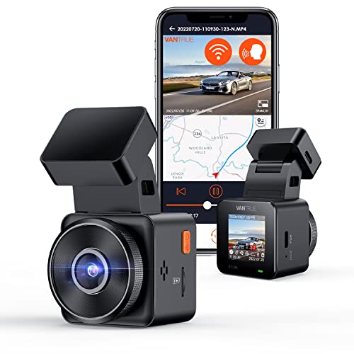 VANTRUE E1 lite Mini Dashcam WiFi vorne 1080P/30fps mit Sprachsteuerung, 1,54'' LCD Versteckte Dash Cam Auto, 160 ° HDR Nachtsicht, 24Std.Parküberwachung, GPS, G-Sensor, Loop Aufnahme, Max. 512GB
