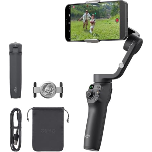 DJI Osmo Mobile 6 Gimbal-Stabilisator für iPhone Android, 3-Achsen-Handy-Gimbal, integrierter Verlängerungsstab, Objektverfolgung, tragbar und faltbar, Vlogging-Stabilisator, YouTube TikTok