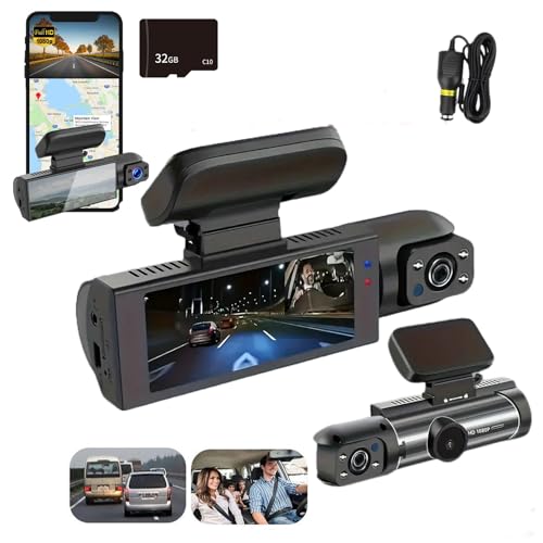 4k Dual Dashcam, Dash Camera Auto Mit Weitwinkel-Front & Rückkamera, Dashcam Mit 24-Stunden Parküberwachung, 3,16 Zoll, Nachtsicht, Dein Augenzeuge Auf Jeder Fahrt (32GB)
