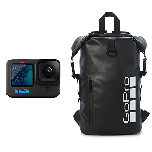 GoPro Hero 11 Black + Swag Rucksack - wasserdichte Actionkamera mit 5,3K60 Ultra HD-Video, 27MP Fotos, 1/1.9' Bildsensor, Live Streaming, Webcam, Stabilisierung