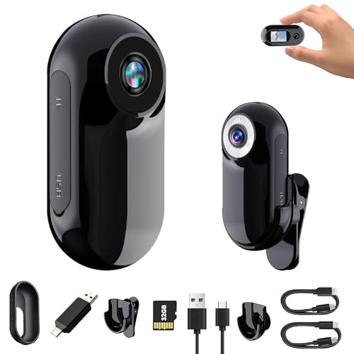 XPJBKC Mini Action Cam, 360° Actionkamera mit 32 GB Speicherkarte, 1080P Magnetische Helmkamera, Action Kamera mit Multifunctional Accessories, Motorrad Bodycam, Outdoor Sport Kamera (OTG)