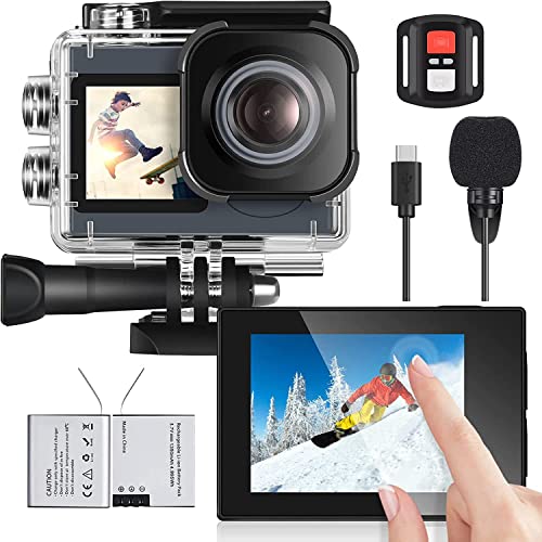 icefox Action Cam 4K Ultra HD 20MP Kamera Unterwasserkamera Wasserdicht 40M 170 Degree Ultra-Weitwinkel WiFi Camcorder EIS Stabilisierung mit Dual 1350 mAh Akku