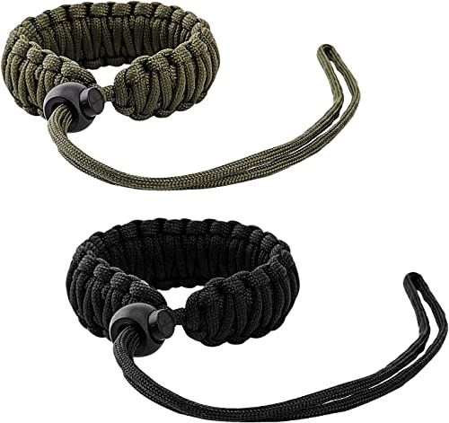 MoKo DSLR/DSLM Handschlaufe Kamera, [2 Stück] Nylon Paracord Kamera-Handschlaufe Wrist Strap Kordel kameragurt Handstrap für Nikonöse Nikon Sony Fuji gopro wii Switch Canon, Schwarz/Armee Grün