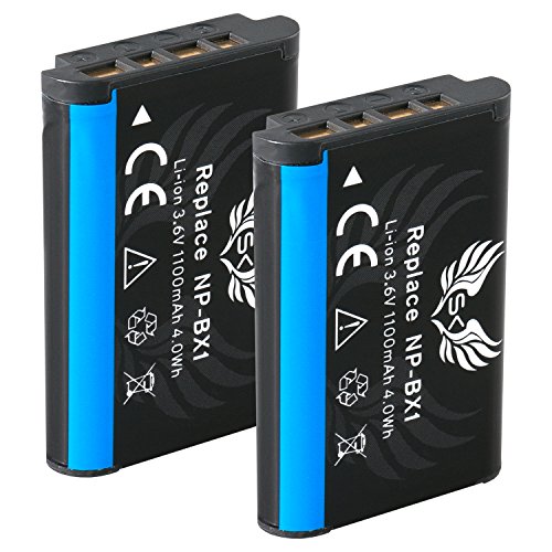 2X SK Akku Ersatz für Sony NP-BX1 |- 1100mAh -| Sony ZV-1 II ZV-1 / Cyber-Shot DSC RX100 I II III IV V VI VII - CX647 H400 HX50 HX80 HX400V - WX500