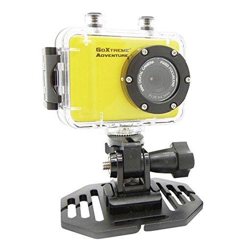 GoXtreme 20116 Adventure HD Action-Kamera mit Wasserdichtem (5 cm (2 Zoll) Display, 720p, 1,3 Megapixel, CMOS-Sensor, microSD Kartenslot, USB, Li-Ion Akku) gelb