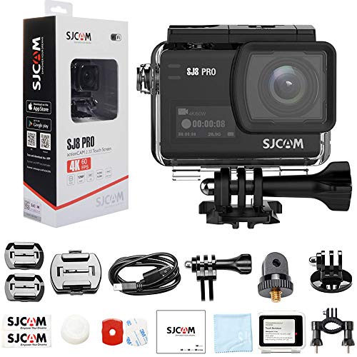 SJCAM SJ8 Pro Action Kamera 4K / 60FPS WiFi Sports Cam 2,3 Zoll Touchscreen mit 170 ° Weitwinkelobjektiv EIS 8X Digitalzoom wasserdichte Kamera Schwarz*