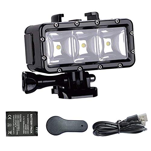 Suptig Led Unterwasserlicht, Unterwasserlicht, Licht Wasserdicht, Kompatibel mit Gopro Serie, AKASO, Campark, Dragon Action-Kamera,Wasserdicht 147ft (45 Meter)