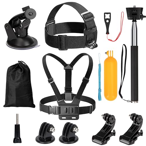 9-in-1 Action Kamera Zubehör Set, Brustgurt Halterung Outdoor Sport Anzug kompatibel für Gopro Hero 10/9/8/7/6/5/4 Insta360 DJI SJCAM APEMAN AKASO und andere Sportarten Kamera