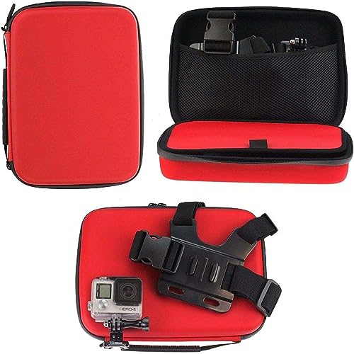 Navitech Red Action Kamera Hardcase - Kompatibel mit GoXtreme Pioneer Action Cam, Schwarz, Einheitsgröße
